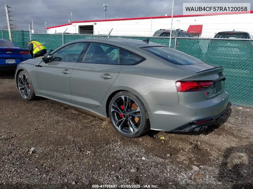 2024 Audi S5 Sportback Prestige Tfsi Quattro Tiptronic VIN: WAUB4CF57RA120058 Lot: 41705697