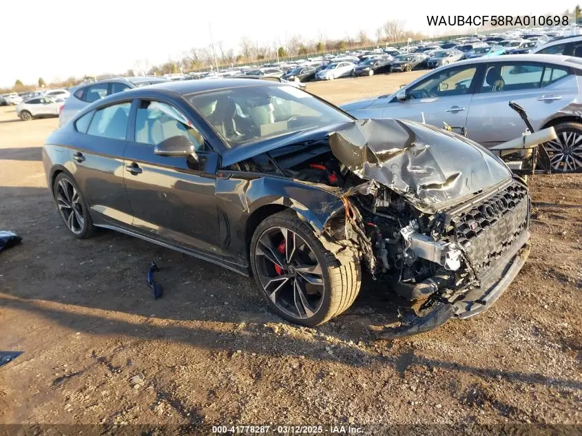 2024 Audi S5 Sportback Prestige Tfsi Quattro Tiptronic VIN: WAUB4CF58RA010698 Lot: 41778287