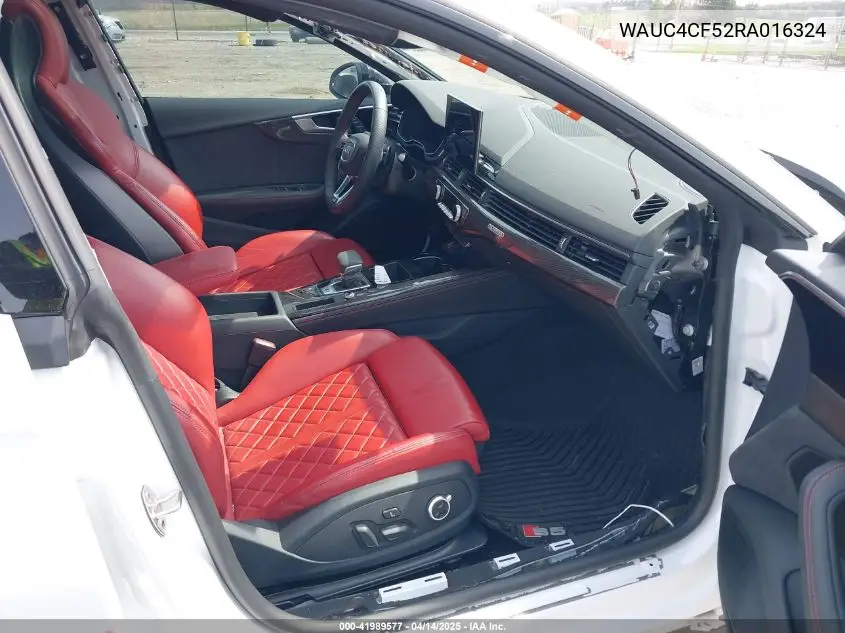 2024 Audi S5 Sportback Premium Plus Tfsi Quattro Tiptronic VIN: WAUC4CF52RA016324 Lot: 41989577