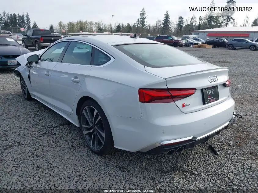 2024 Audi S5 Sportback Premium Plus Tfsi Quattro Tiptronic VIN: WAUC4CF50RA118382 Lot: 42001990