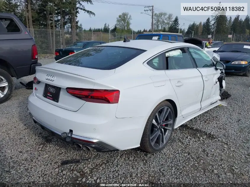 2024 Audi S5 Sportback Premium Plus Tfsi Quattro Tiptronic VIN: WAUC4CF50RA118382 Lot: 42001990