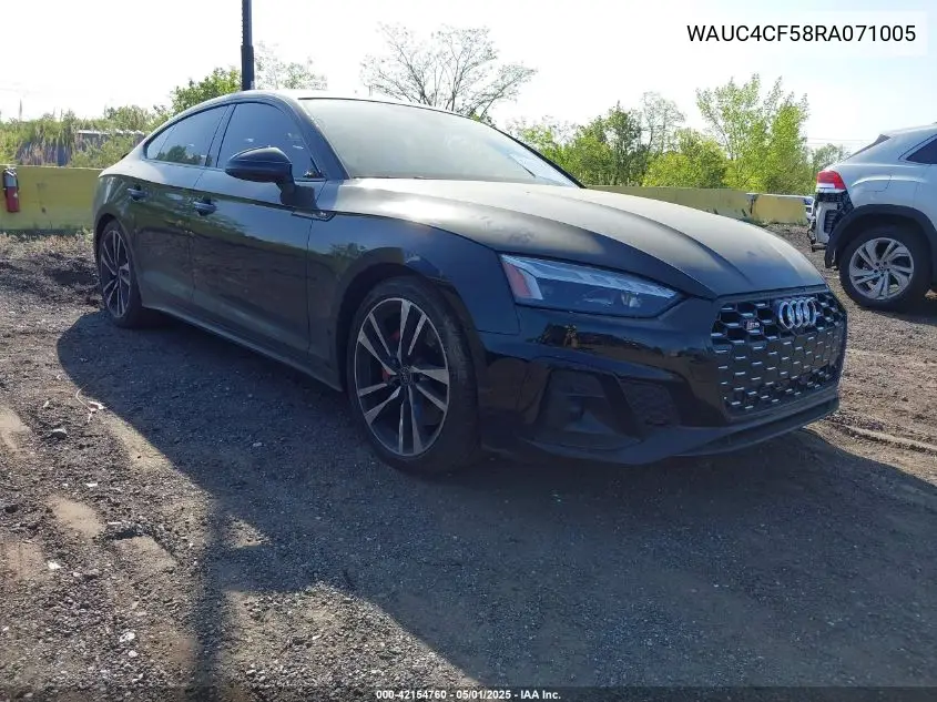 2024 Audi S5 Sportback Premium Plus Tfsi Quattro Tiptronic VIN: WAUC4CF58RA071005 Lot: 42154760