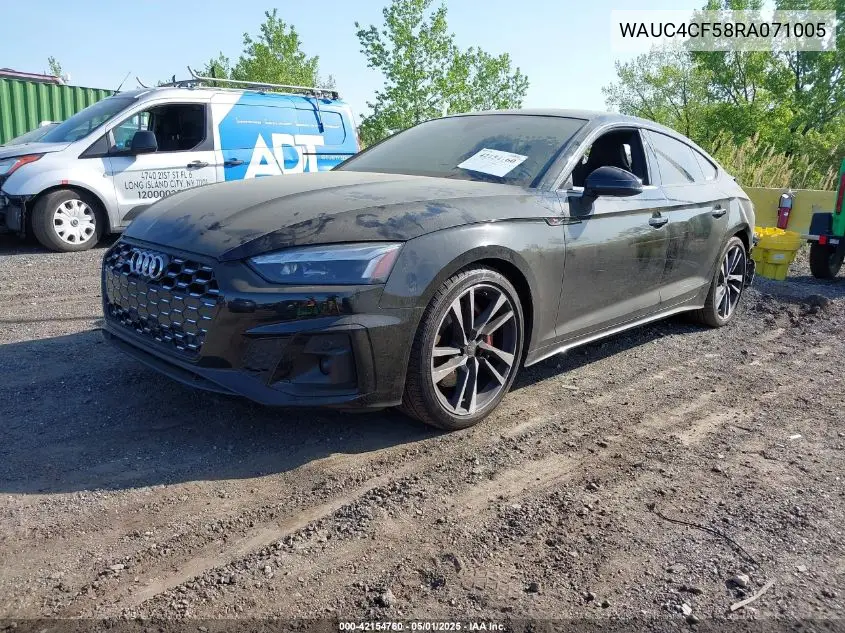 2024 Audi S5 Sportback Premium Plus Tfsi Quattro Tiptronic VIN: WAUC4CF58RA071005 Lot: 42154760