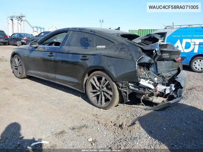 2024 Audi S5 Sportback Premium Plus Tfsi Quattro Tiptronic VIN: WAUC4CF58RA071005 Lot: 42154760