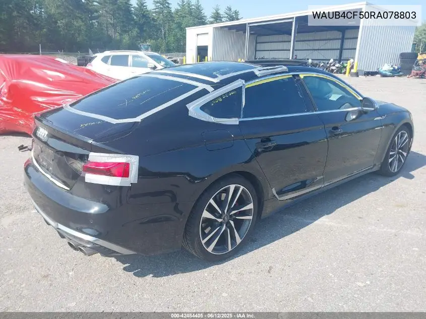 2024 Audi S5 Sportback Prestige Tfsi Quattro Tiptronic VIN: WAUB4CF50RA078803 Lot: 42484405