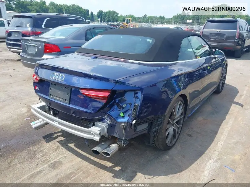 2024 Audi S5 Cabriolet Premium Plus Tfsi Quattro Tiptronic VIN: WAUW4GF52RN000296 Lot: 42579946