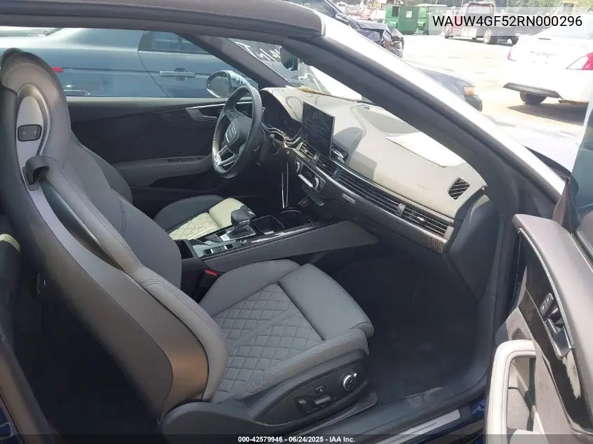 2024 Audi S5 Cabriolet Premium Plus Tfsi Quattro Tiptronic VIN: WAUW4GF52RN000296 Lot: 42579946