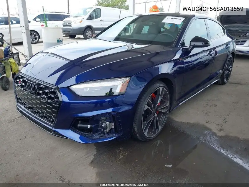 2025 Audi S5 Sportback Premium Tfsi Quattro Tiptronic VIN: WAUC4CF56SA013559 Lot: 42369878