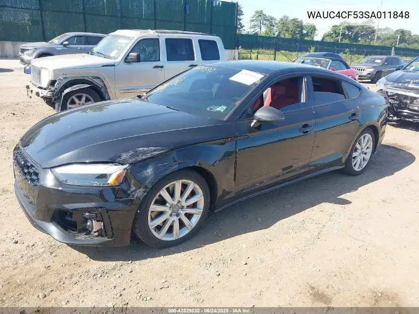 2025 Audi S5 Sportback Premium Tfsi Quattro Tiptronic VIN: WAUC4CF53SA011848 Lot: 42529530