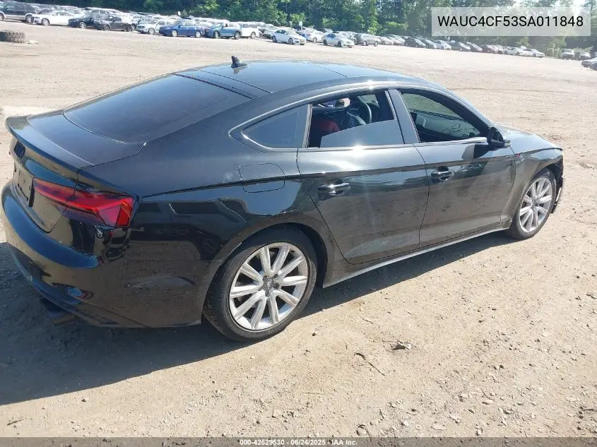 2025 Audi S5 Sportback Premium Tfsi Quattro Tiptronic VIN: WAUC4CF53SA011848 Lot: 42529530