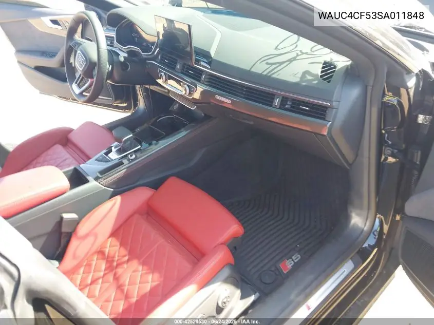 2025 Audi S5 Sportback Premium Tfsi Quattro Tiptronic VIN: WAUC4CF53SA011848 Lot: 42529530