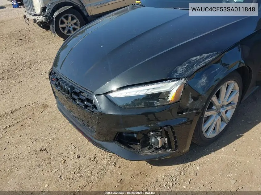 2025 Audi S5 Sportback Premium Tfsi Quattro Tiptronic VIN: WAUC4CF53SA011848 Lot: 42529530