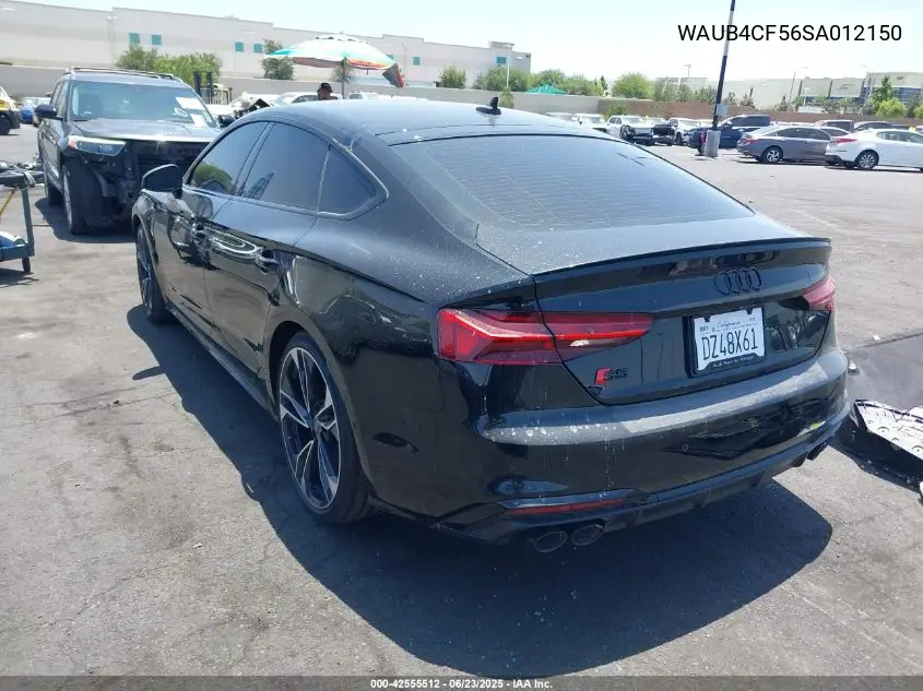 2025 Audi S5 Sportback Premium Tfsi Quattro Tiptronic VIN: WAUB4CF56SA012150 Lot: 42555512