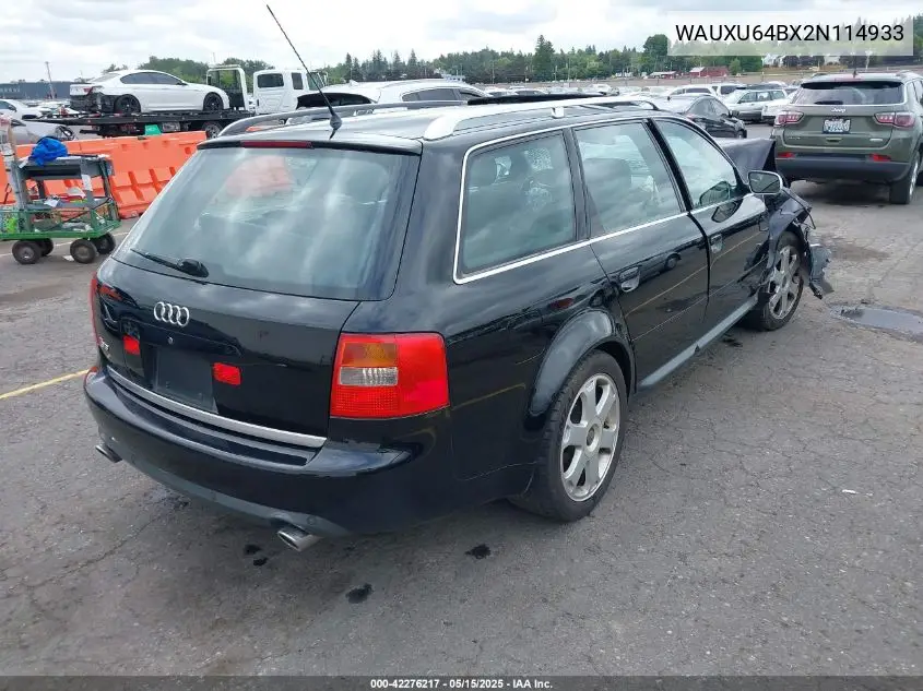 2002 Audi S6 Avant VIN: WAUXU64BX2N114933 Lot: 42276217