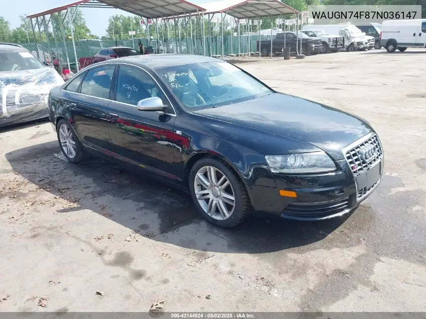 2007 Audi S6 5.2 VIN: WAUGN74F87N036147 Lot: 42144924