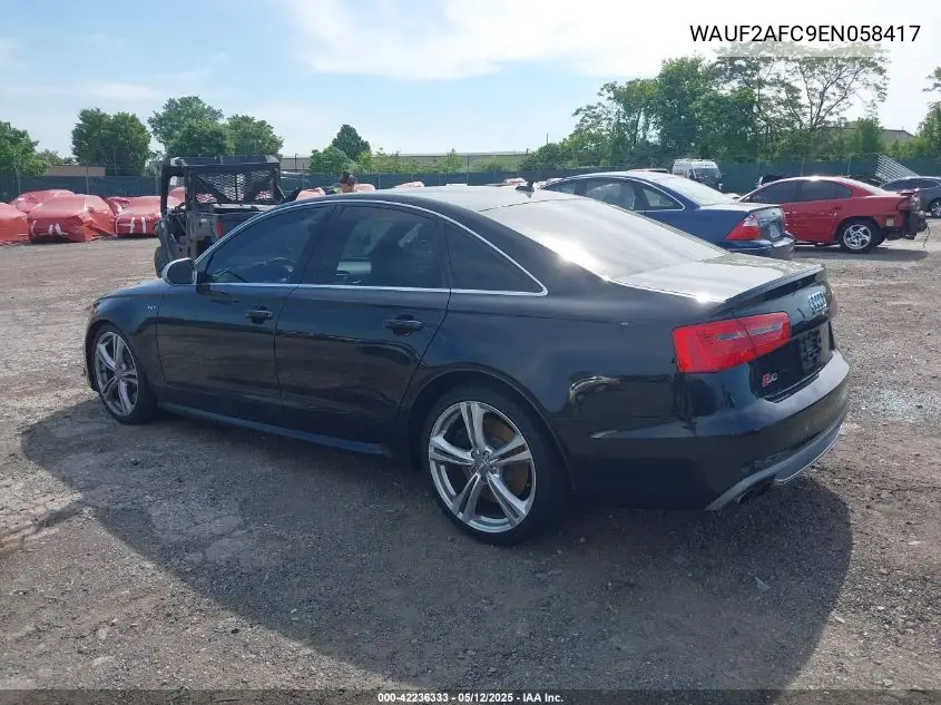 2014 Audi S6 4.0T Prestige VIN: WAUF2AFC9EN058417 Lot: 42236333