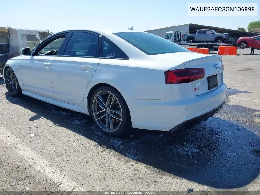 2016 Audi S6 4.0T Premium Plus VIN: WAUF2AFC3GN106898 Lot: 42357327