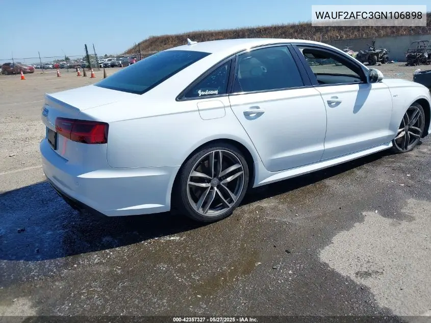 2016 Audi S6 4.0T Premium Plus VIN: WAUF2AFC3GN106898 Lot: 42357327