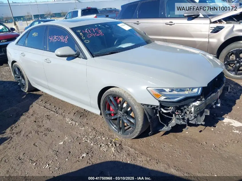 2017 Audi S6 4.0T Premium Plus VIN: WAUFFAFC7HN100172 Lot: 41750968