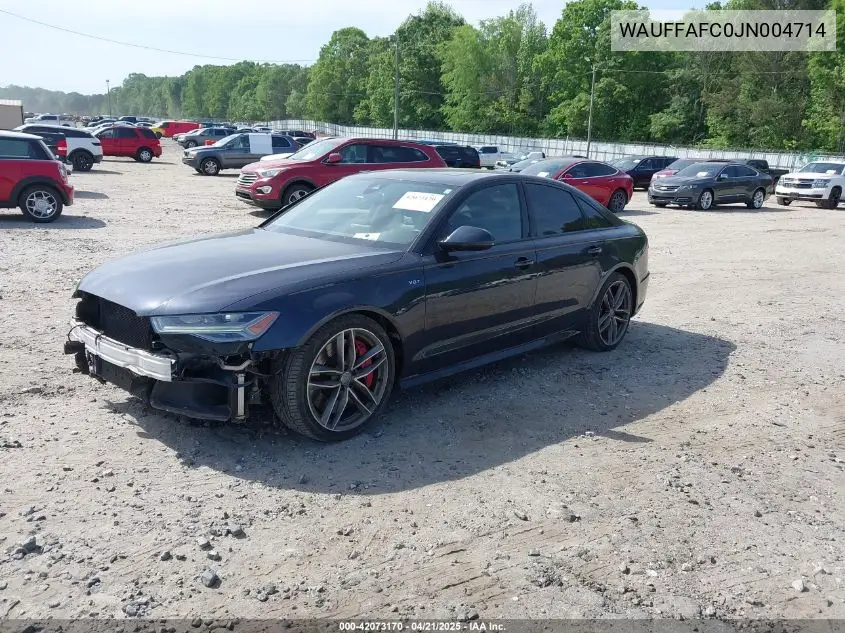 2018 Audi S6 4.0T Premium Plus VIN: WAUFFAFC0JN004714 Lot: 42073170