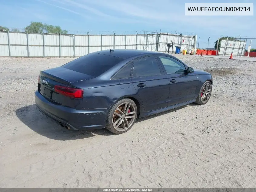 2018 Audi S6 4.0T Premium Plus VIN: WAUFFAFC0JN004714 Lot: 42073170