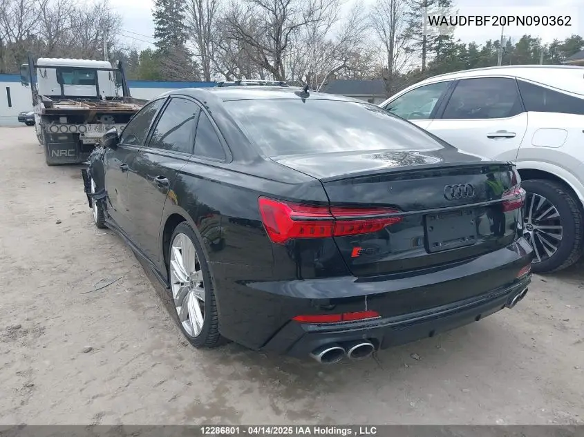 2023 Audi S6 VIN: WAUDFBF20PN090362 Lot: 12286801
