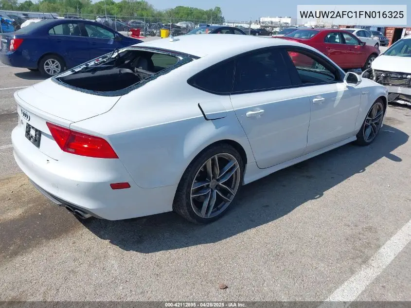 2015 Audi S7 4.0T VIN: WAUW2AFC1FN016325 Lot: 42112895