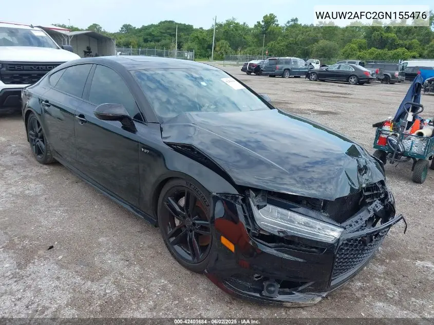 2016 Audi S7 4.0T VIN: WAUW2AFC2GN155476 Lot: 42401684