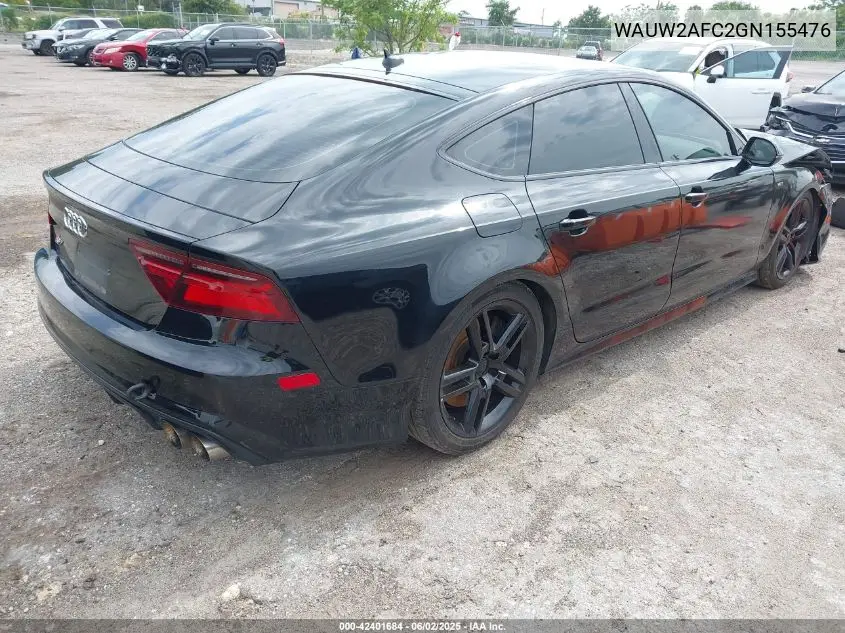 2016 Audi S7 4.0T VIN: WAUW2AFC2GN155476 Lot: 42401684