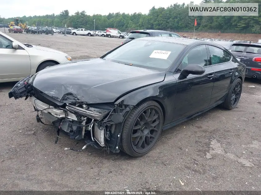 2016 Audi S7 4.0T VIN: WAUW2AFC8GN010362 Lot: 42431421