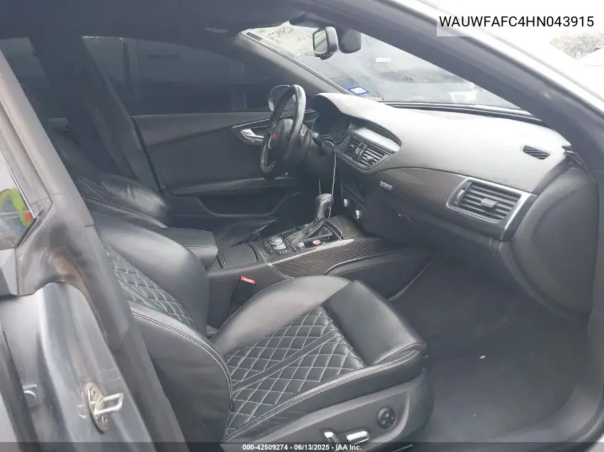 2017 Audi S7 4.0T Premium Plus VIN: WAUWFAFC4HN043915 Lot: 42509274