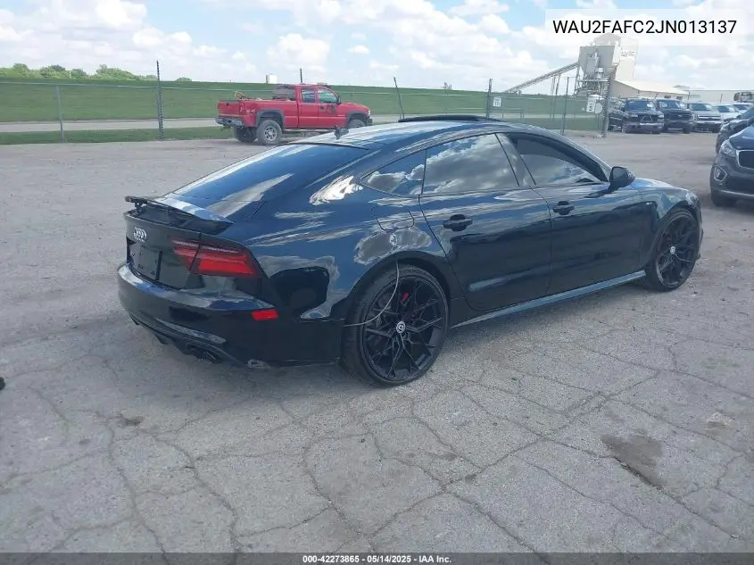 2018 Audi S7 4.0T Premium Plus VIN: WAU2FAFC2JN013137 Lot: 42273865
