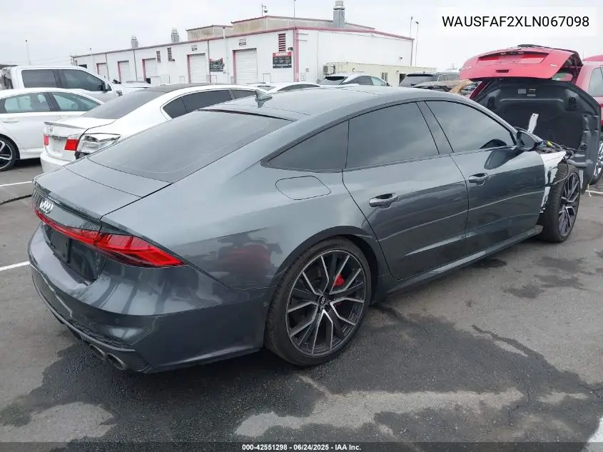 2020 Audi S7 Sportback Prestige Tfsi Quattro Tiptronic VIN: WAUSFAF2XLN067098 Lot: 42551298