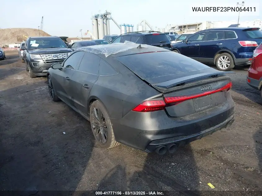 2023 Audi S7 Sportback Premium Plus Tfsi Quattro Tiptronic VIN: WAURFBF23PN064411 Lot: 41777156
