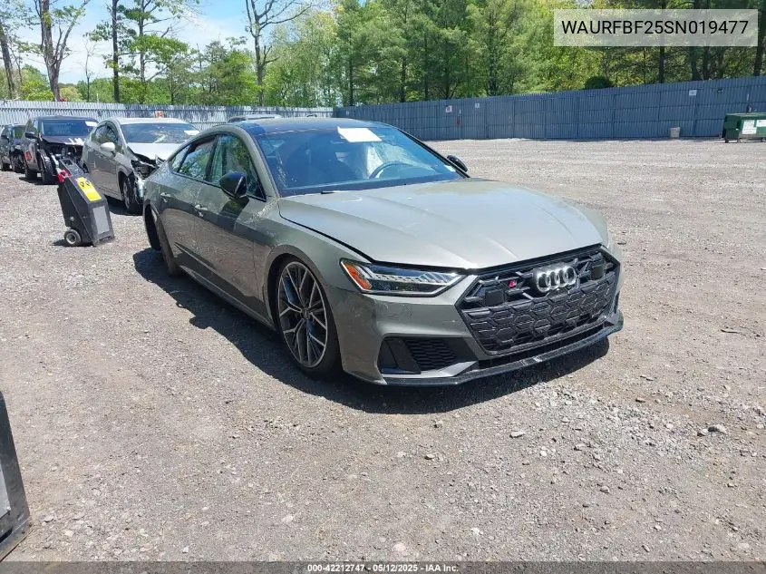 2025 Audi S7 Sportback Premium Plus Tfsi Quattro Tiptronic VIN: WAURFBF25SN019477 Lot: 42212747