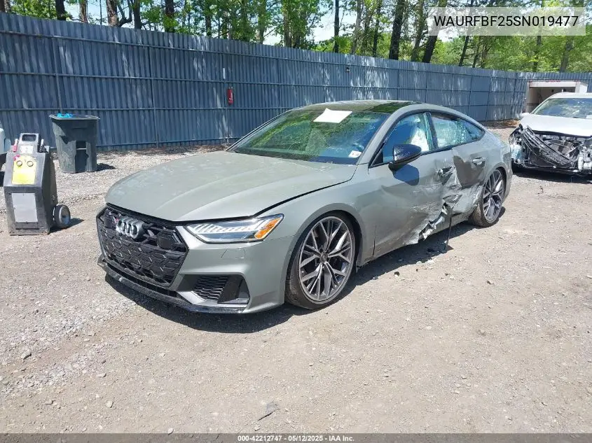 2025 Audi S7 Sportback Premium Plus Tfsi Quattro Tiptronic VIN: WAURFBF25SN019477 Lot: 42212747