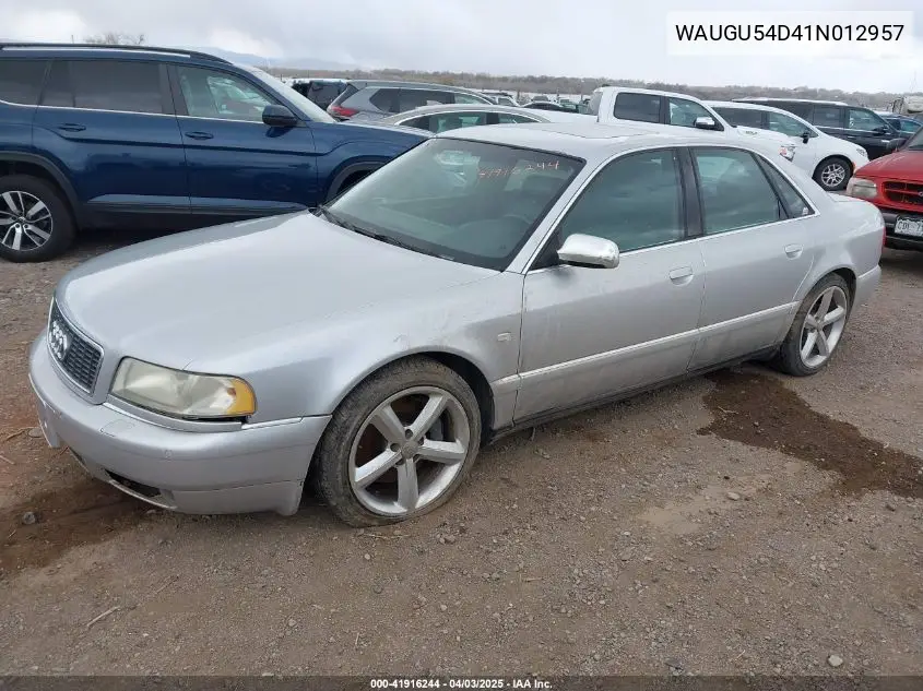 2001 Audi S8 4.2 VIN: WAUGU54D41N012957 Lot: 41916244