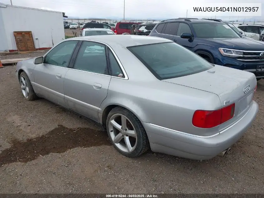 2001 Audi S8 4.2 VIN: WAUGU54D41N012957 Lot: 41916244