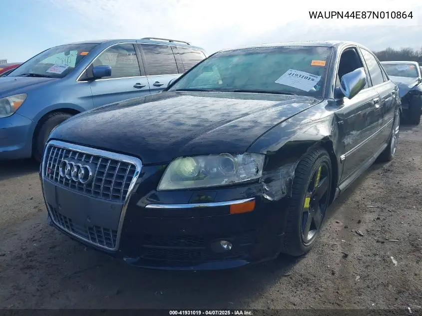 2007 Audi S8 5.2 VIN: WAUPN44E87N010864 Lot: 41931019