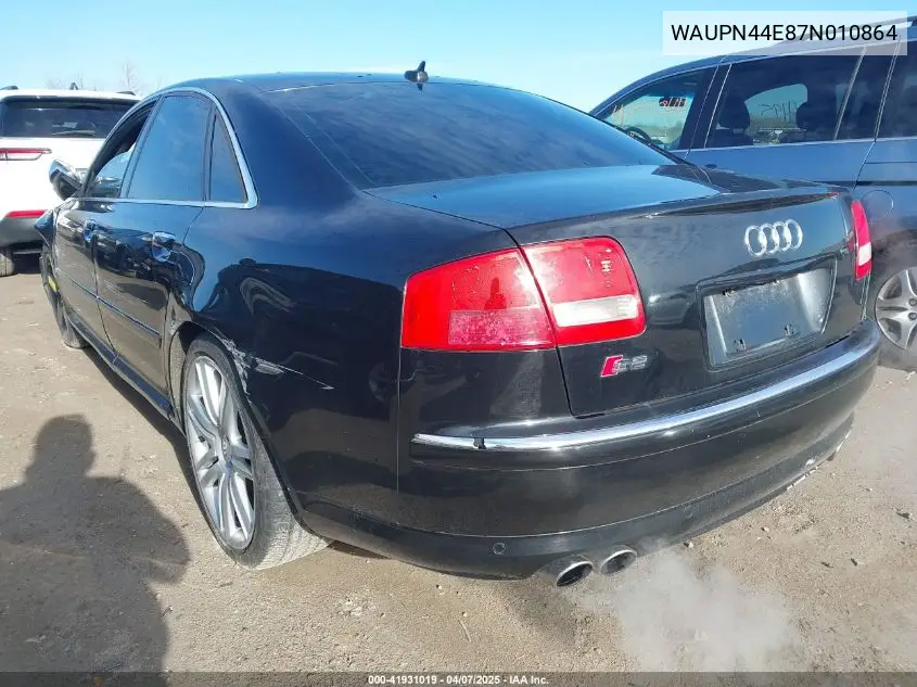 2007 Audi S8 5.2 VIN: WAUPN44E87N010864 Lot: 41931019
