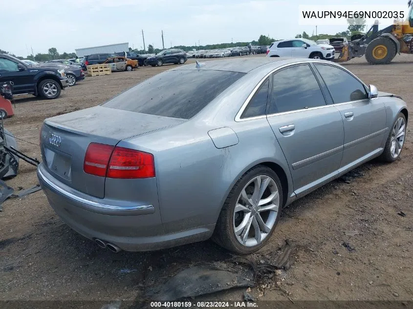 2009 Audi S8 5.2 VIN: WAUPN94E69N002035 Lot: 40180159
