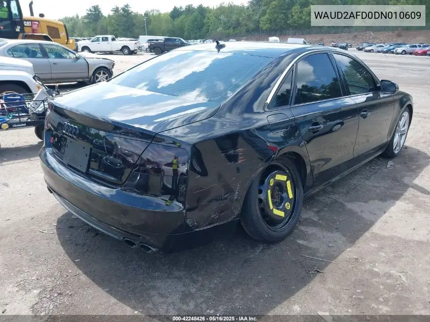 2013 Audi S8 4.0T (Tiptronic) VIN: WAUD2AFD0DN010609 Lot: 42248426