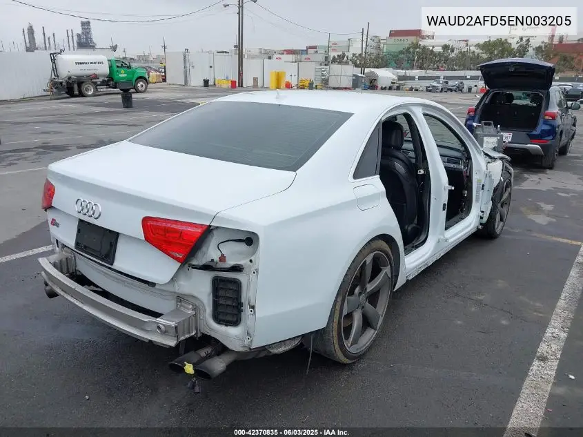 2014 Audi S8 4.0T VIN: WAUD2AFD5EN003205 Lot: 42370835