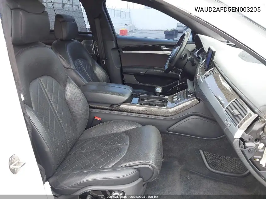 2014 Audi S8 4.0T VIN: WAUD2AFD5EN003205 Lot: 42370835