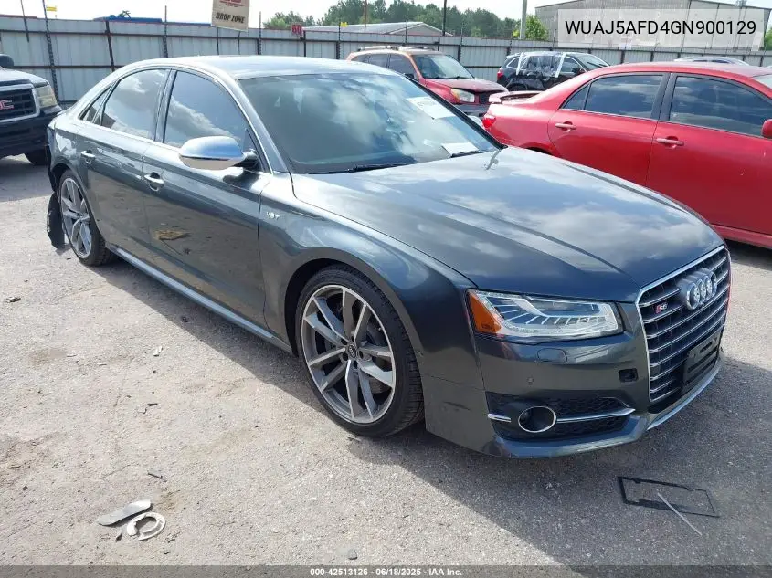 2016 Audi S8 4.0T Plus VIN: WUAJ5AFD4GN900129 Lot: 42513126