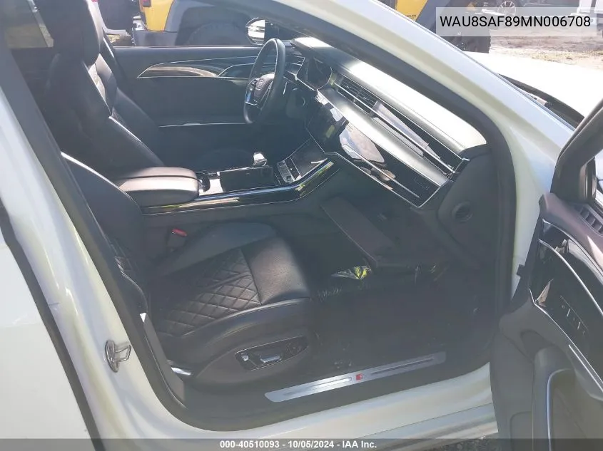 2021 Audi S8 Tfsi Quattro Tiptronic VIN: WAU8SAF89MN006708 Lot: 40510093