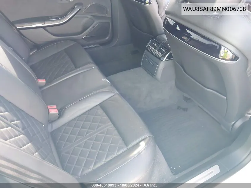 2021 Audi S8 Tfsi Quattro Tiptronic VIN: WAU8SAF89MN006708 Lot: 40510093