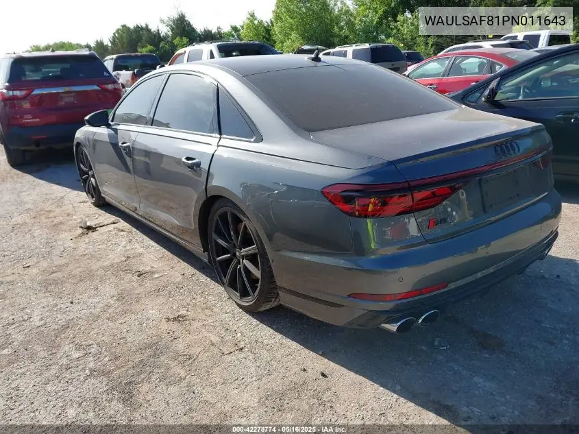2023 Audi S8 Tfsi Quattro Tiptronic VIN: WAULSAF81PN011643 Lot: 42278774
