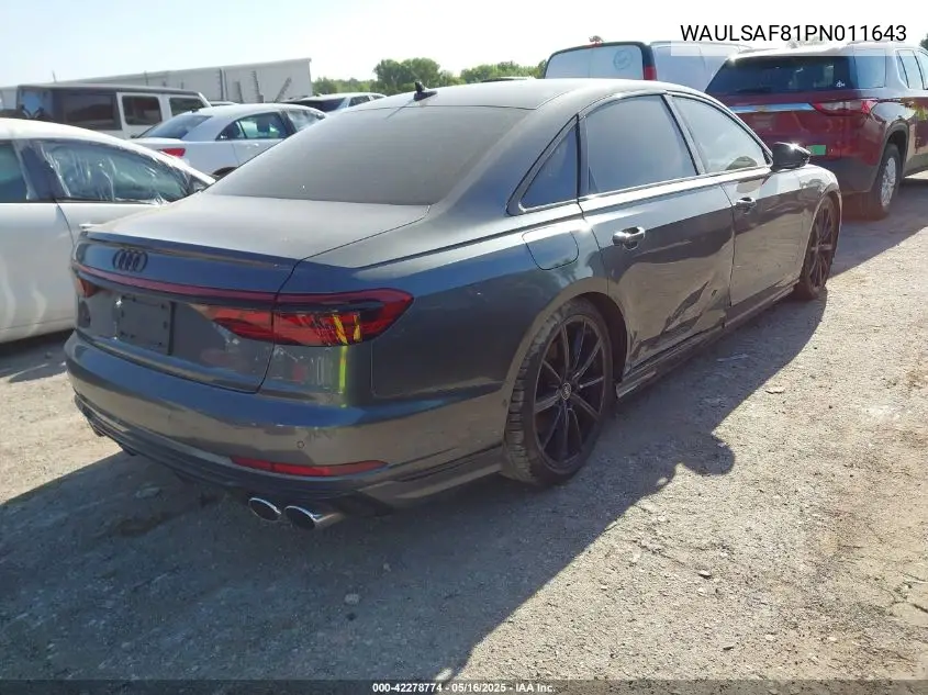 2023 Audi S8 Tfsi Quattro Tiptronic VIN: WAULSAF81PN011643 Lot: 42278774