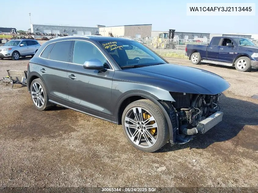 2018 Audi Sq5 Prestige VIN: WA1C4AFY3J2113445 Lot: 30065344